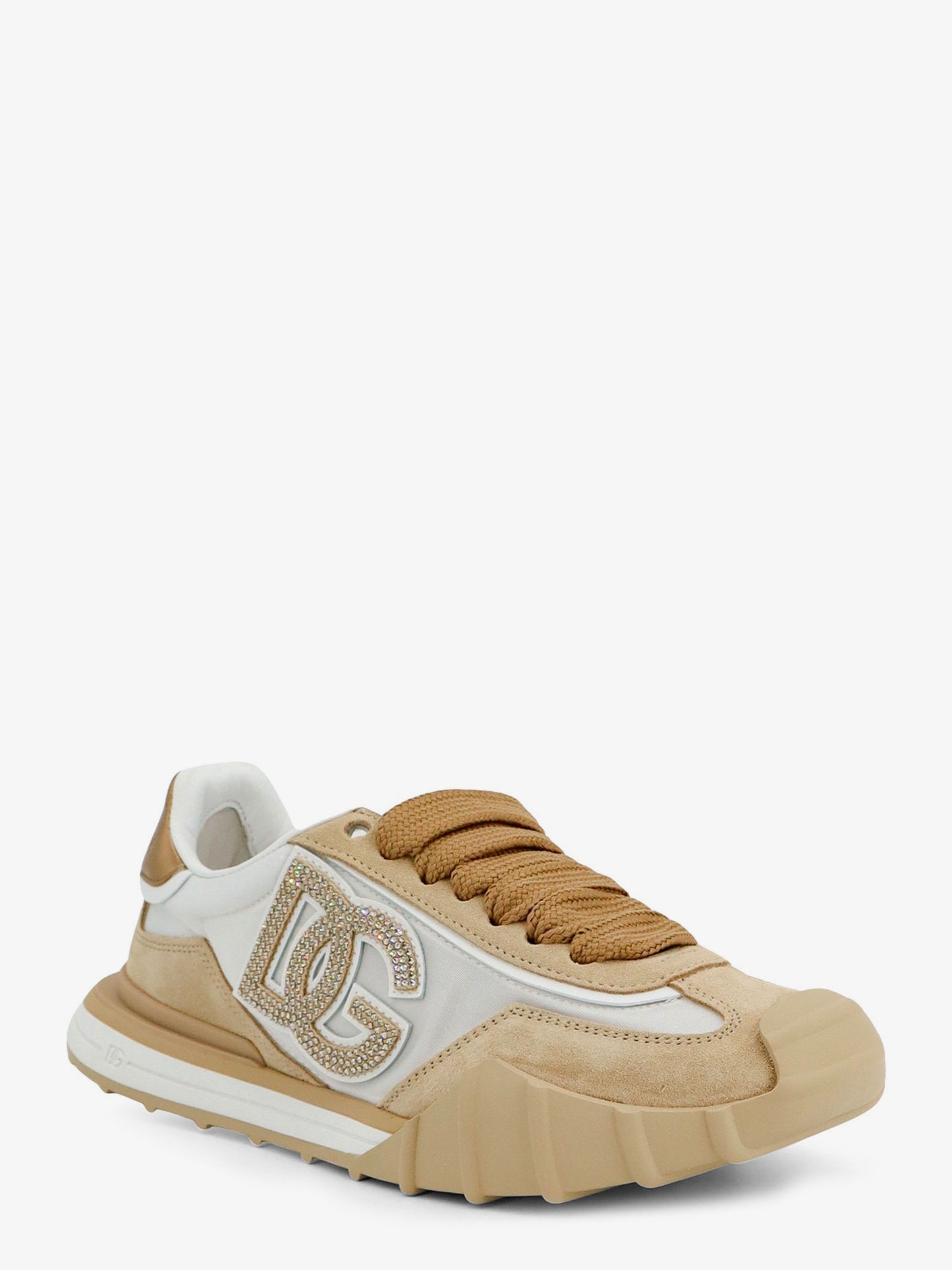 Nylon and suede sneakers with rhinestone DG logo