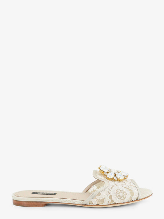 Rainbow lurex lace sandals