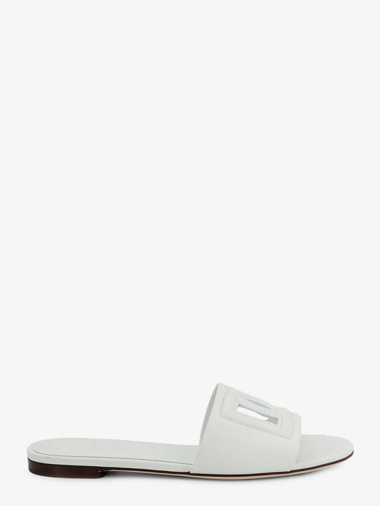 Leather sandals with DG Millennials logo