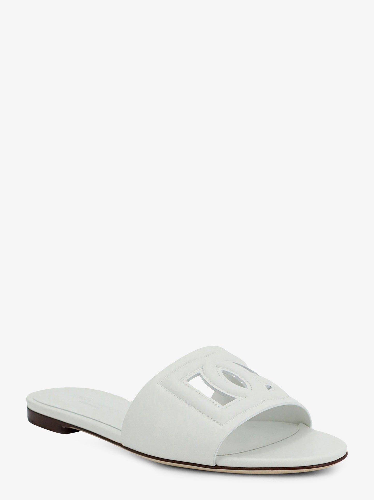 Leather sandals with DG Millennials logo