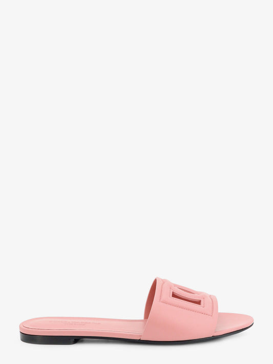 Leather sandals with DG Millennials logo