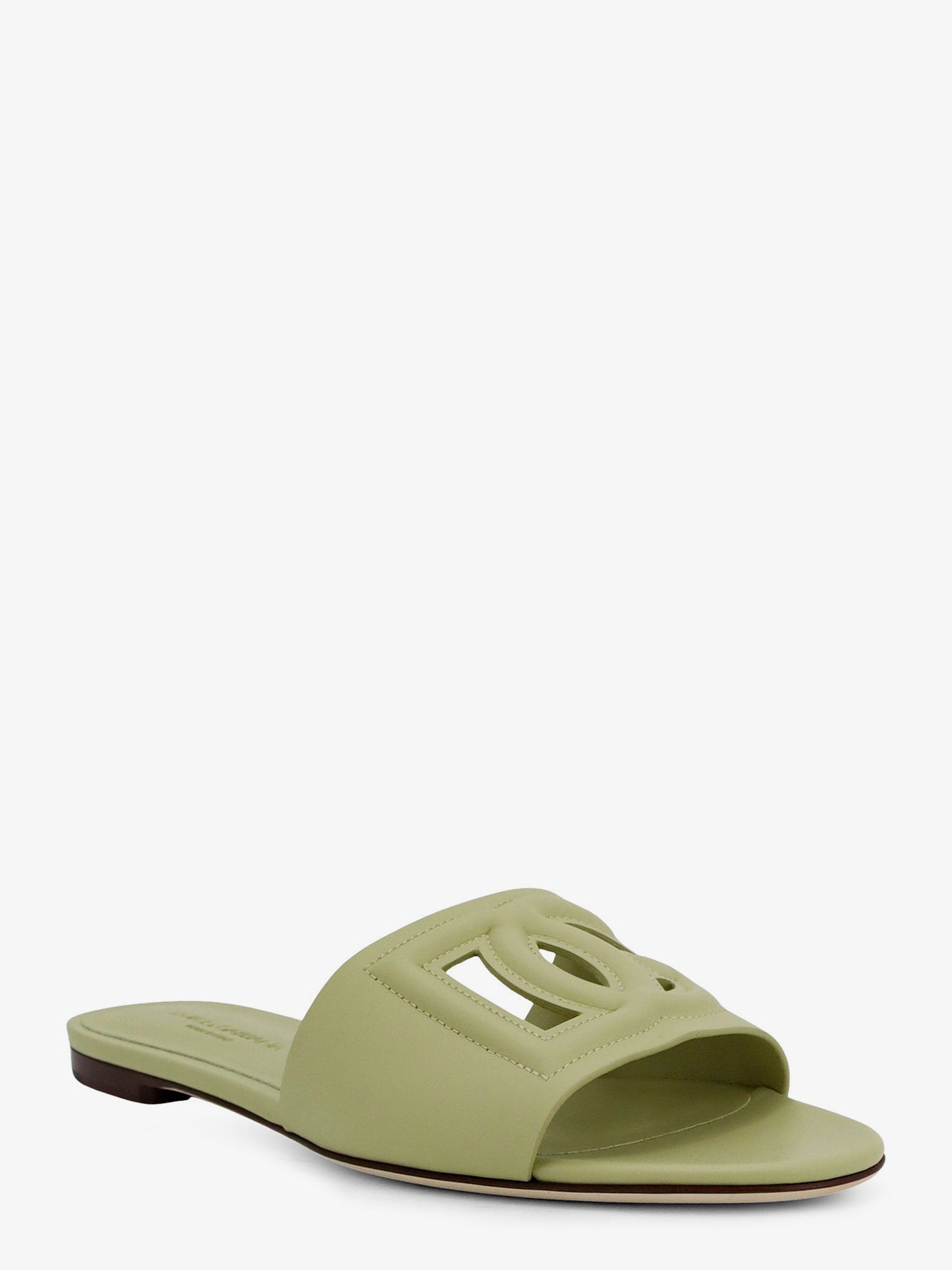 Leather sandals with DG Millennials logo