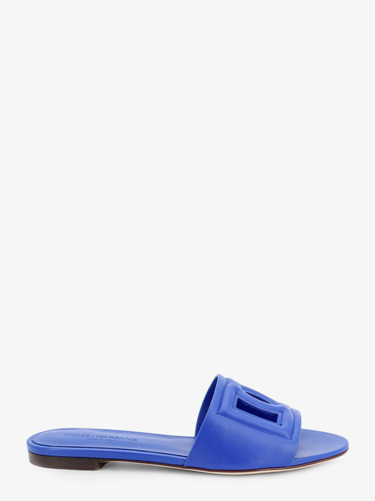 Leather sandals with DG Millennials logo