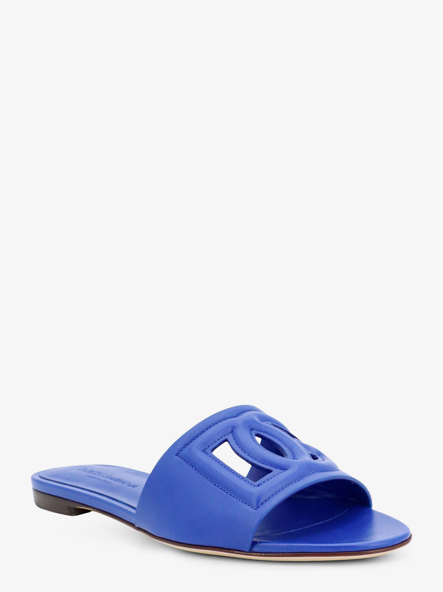 Leather sandals with DG Millennials logo