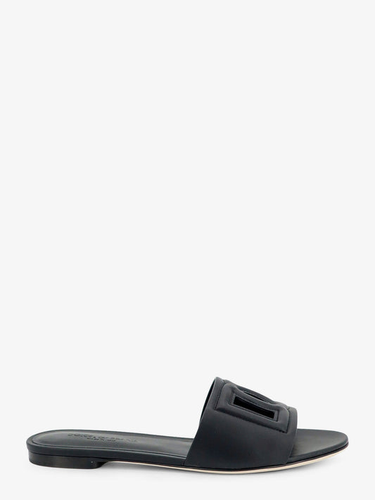 Leather sandals with DG Millennials logo