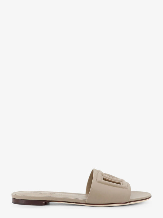 Leather sandals with DG Millennials logo