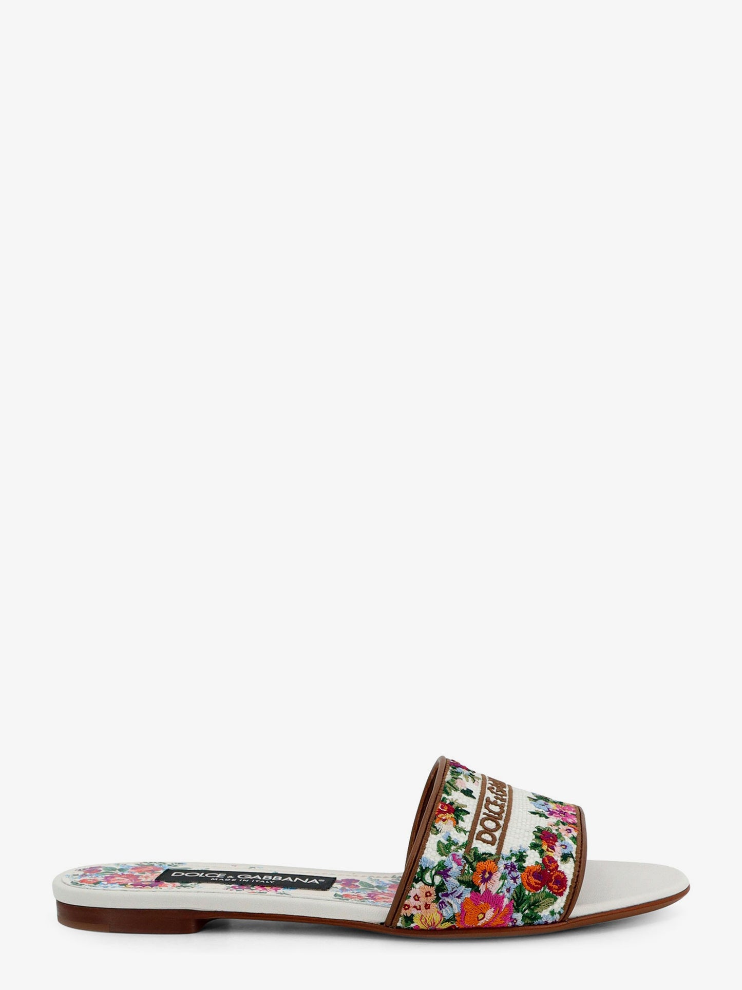 Canvas sandals with all-over embroidery