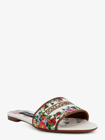 Canvas sandals with all-over embroidery thumbnail
