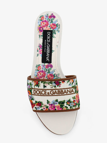 Canvas sandals with all-over embroidery thumbnail