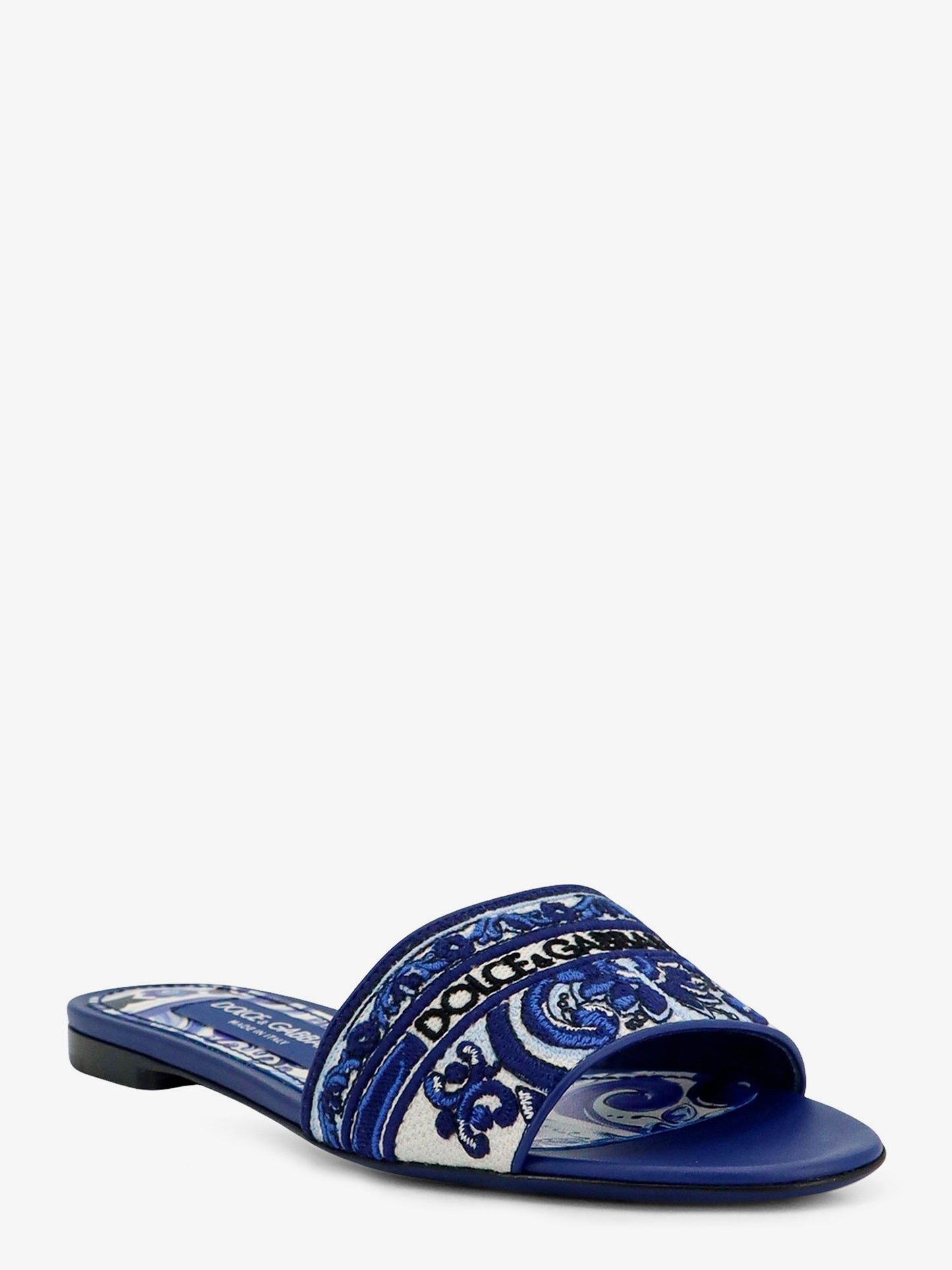 Maiolica sandals with all-over embroidery