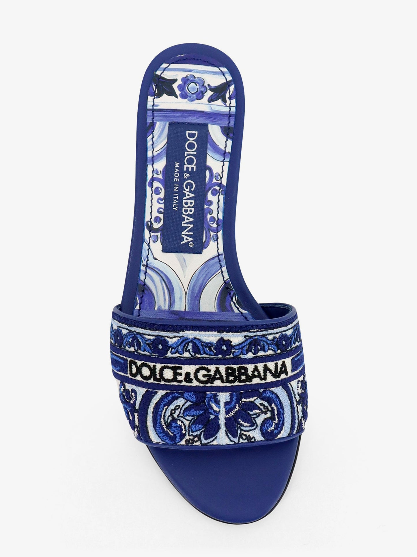 Maiolica sandals with all-over embroidery
