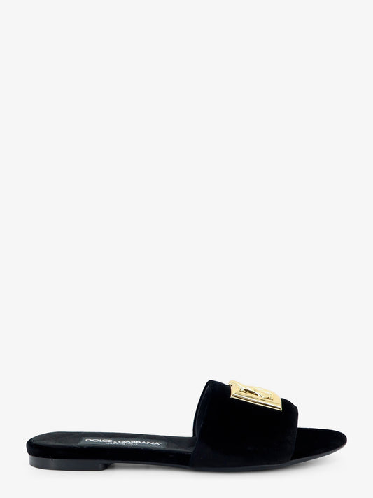 Velvet sandals with DG logo on the front