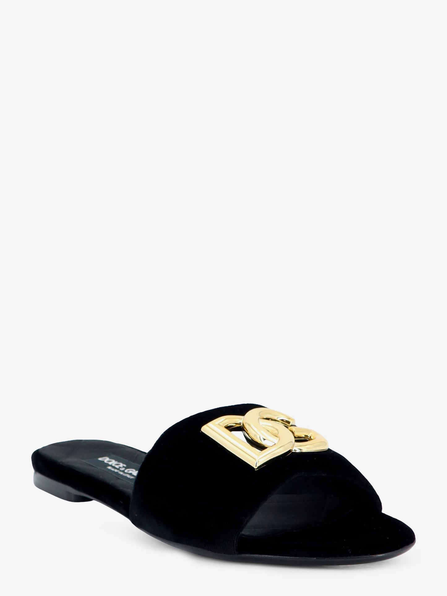 Velvet sandals with DG logo on the front