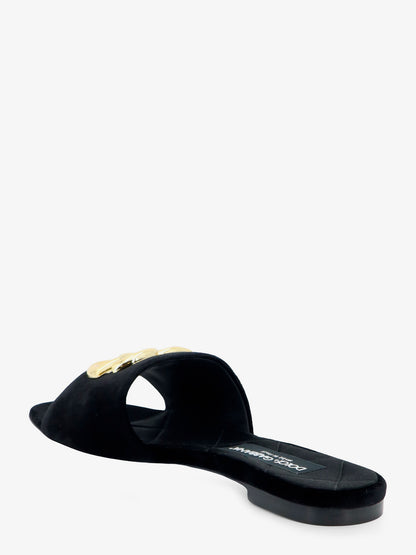 Velvet sandals with DG logo on the front thumbnail
