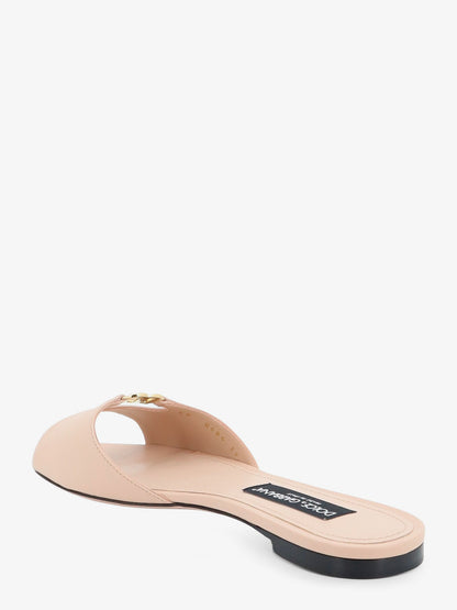 Leather sandals with metal DG logo thumbnail