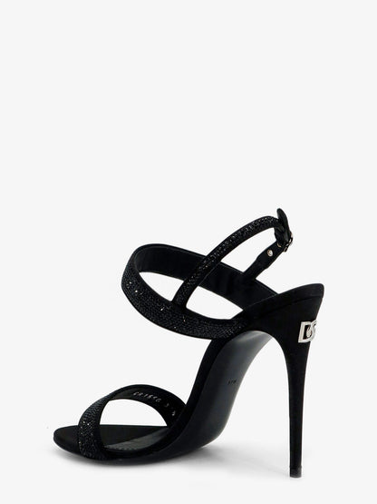 Satin sandals with all-over rhinestones thumbnail