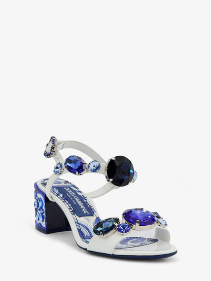 Patent leather sandals with Maiolica print thumbnail