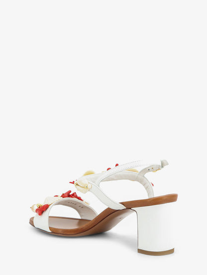 Leather sandals with sea coral details thumbnail