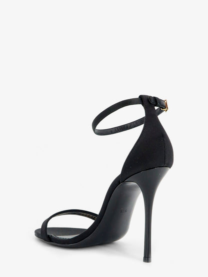 Satin sandals with metal DG logo thumbnail