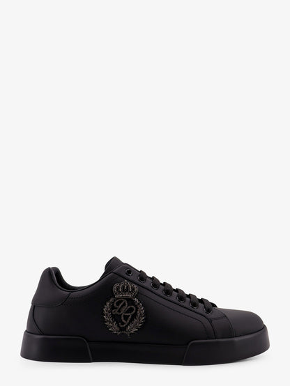 Leather sneakers with embossed side logo thumbnail