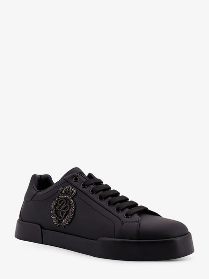 Leather sneakers with embossed side logo thumbnail