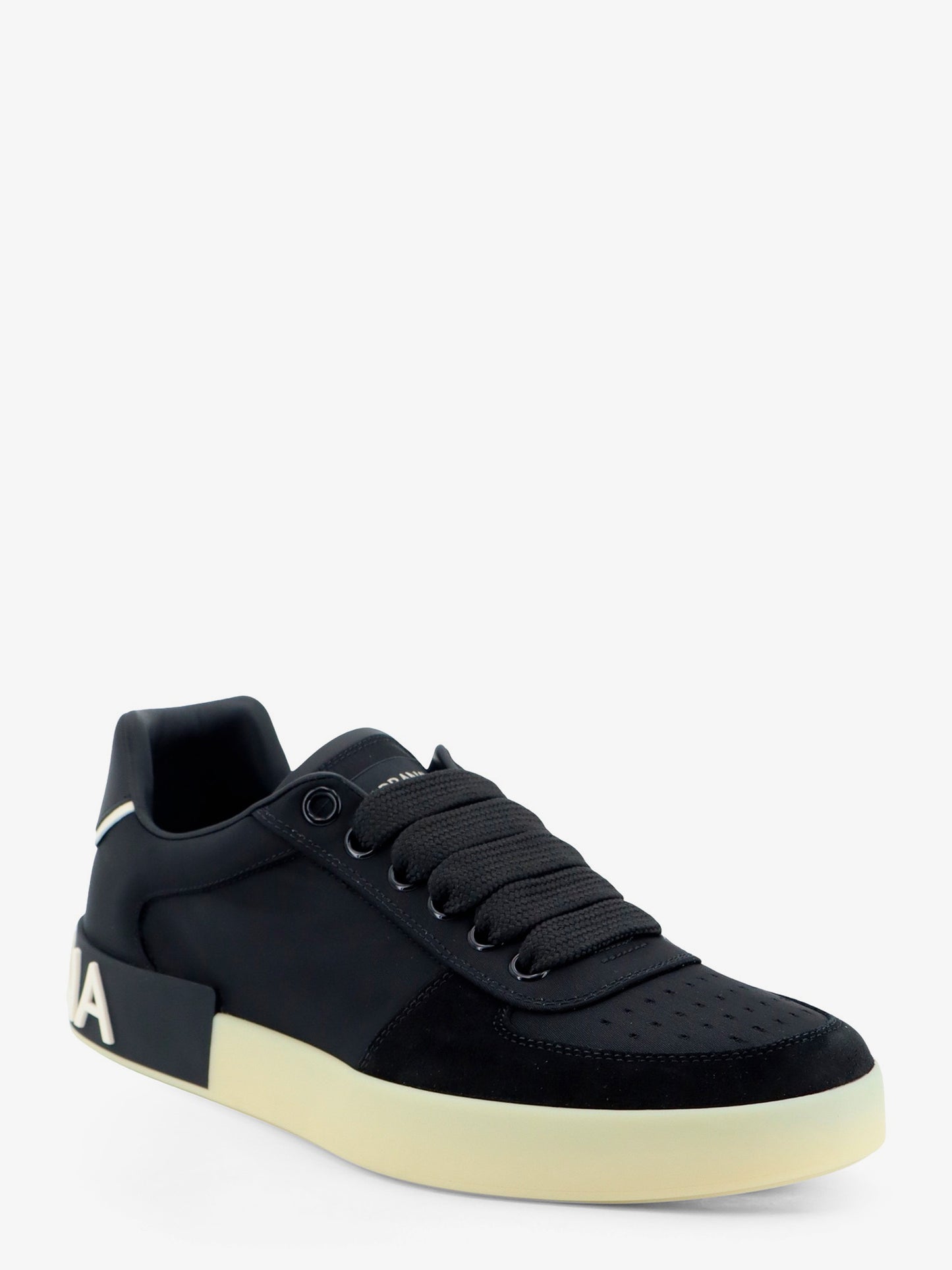 Nylon and suede sneakers with back lettering logo