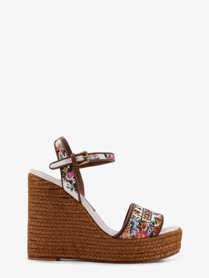 Raffia sandals with floral embroidery thumbnail