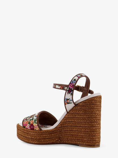 Raffia sandals with floral embroidery thumbnail