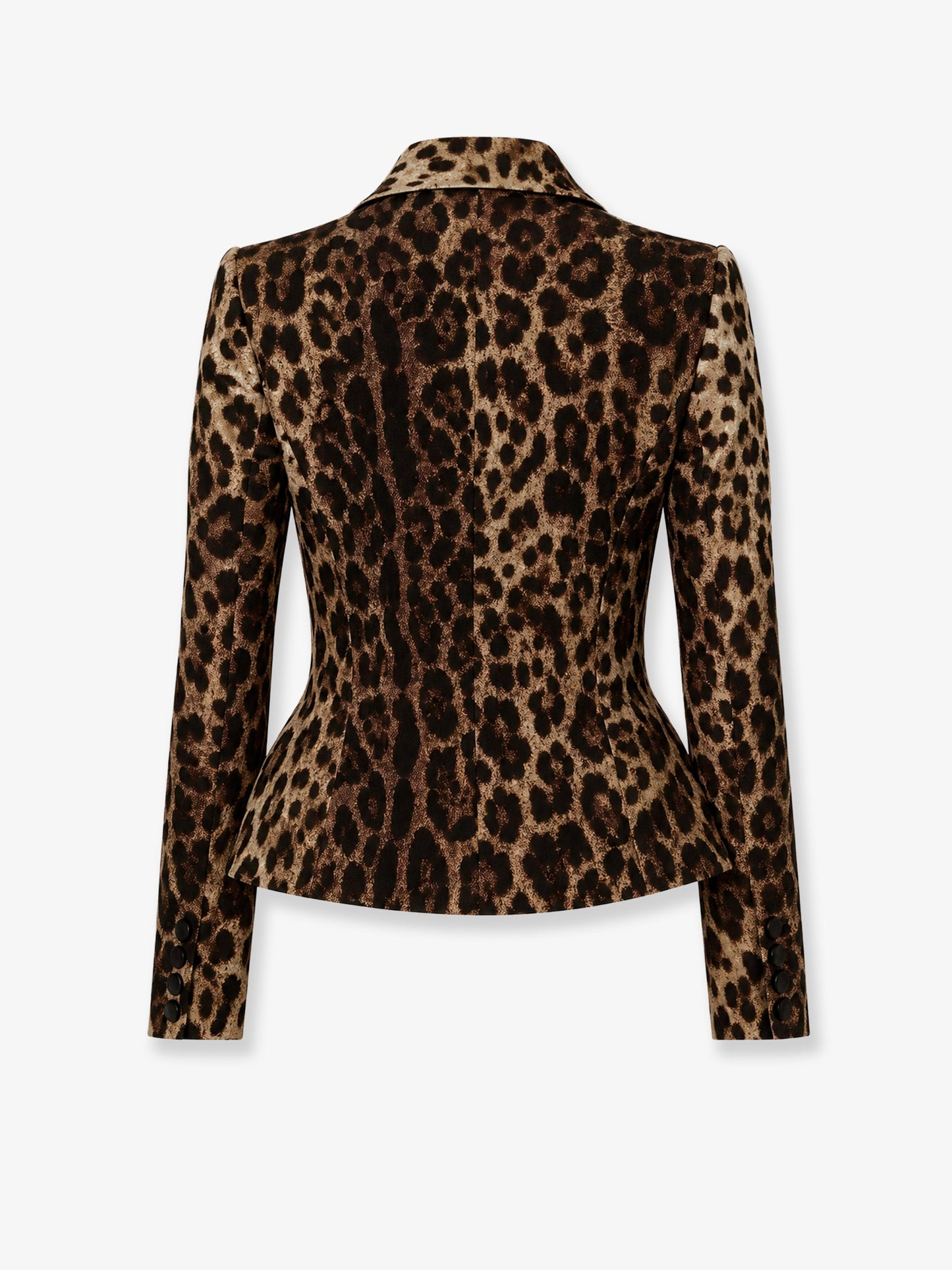 Double wool crêpe dress with Leopard print
