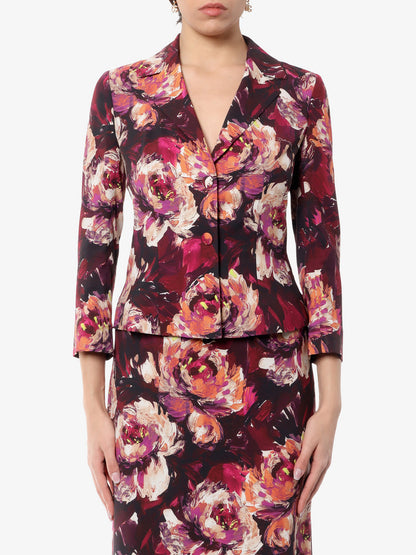 Cady blazer with peonie flower print thumbnail