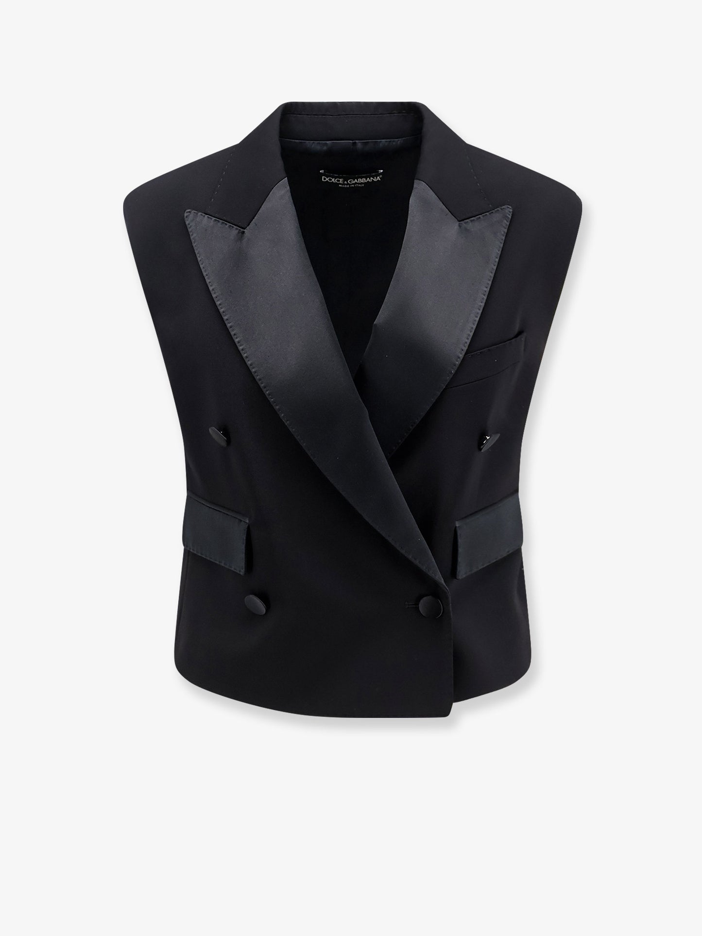 Virgin wool and silk blend Tuxedo vest