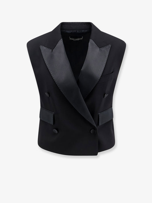 Virgin wool and silk blend Tuxedo vest
