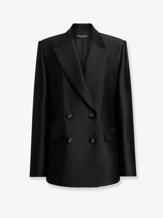 Double-breasted faille blazer