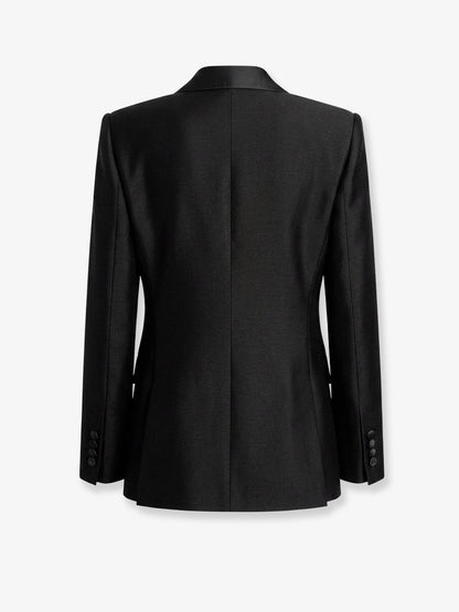 Double-breasted faille blazer thumbnail