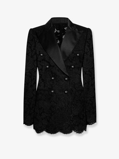 Blazer doppiopetto in pizzo thumbnail