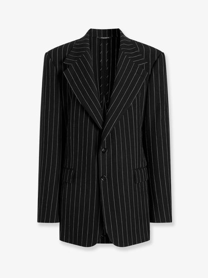 Blazer Sicilia in misto lana e lino con motivo gessato thumbnail