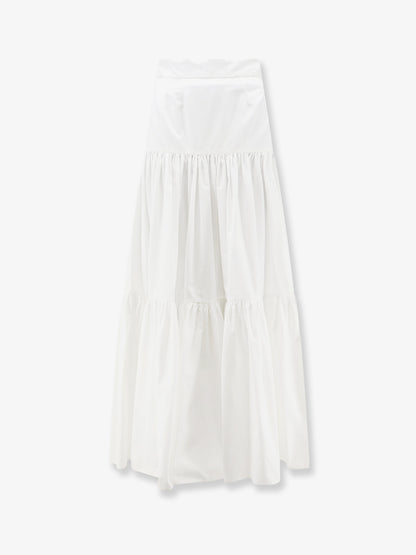 Flounced poplin long skirt thumbnail