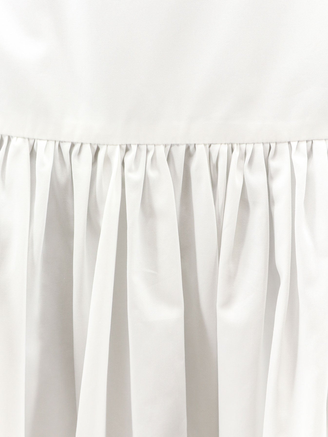 Flounced poplin long skirt