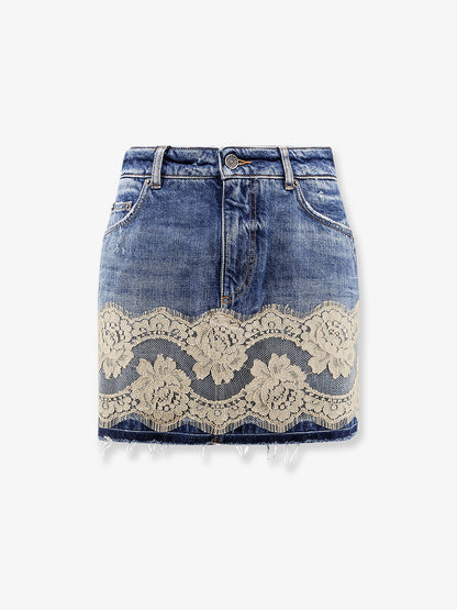 Denim skirt with lace thumbnail