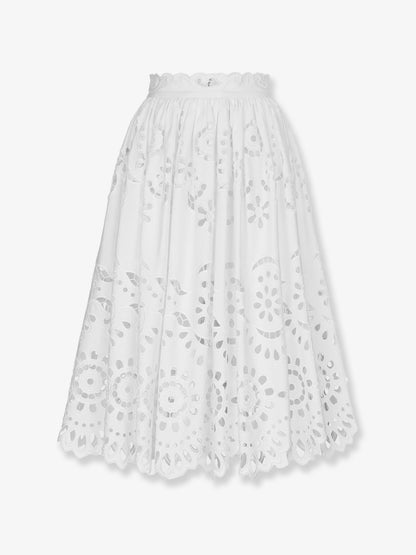 Cotton midi skirt with cut-out details thumbnail
