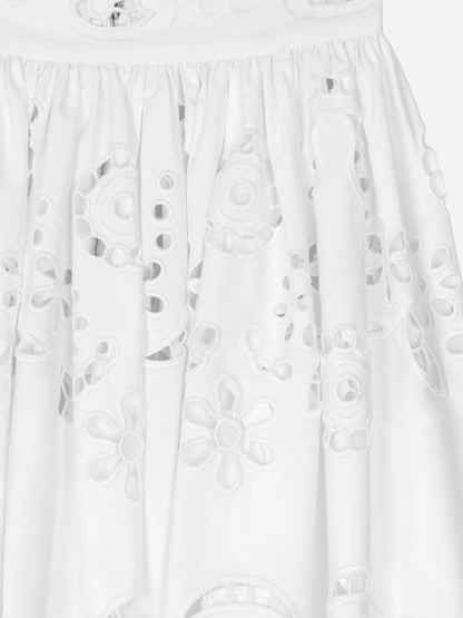 Cotton midi skirt with cut-out details thumbnail