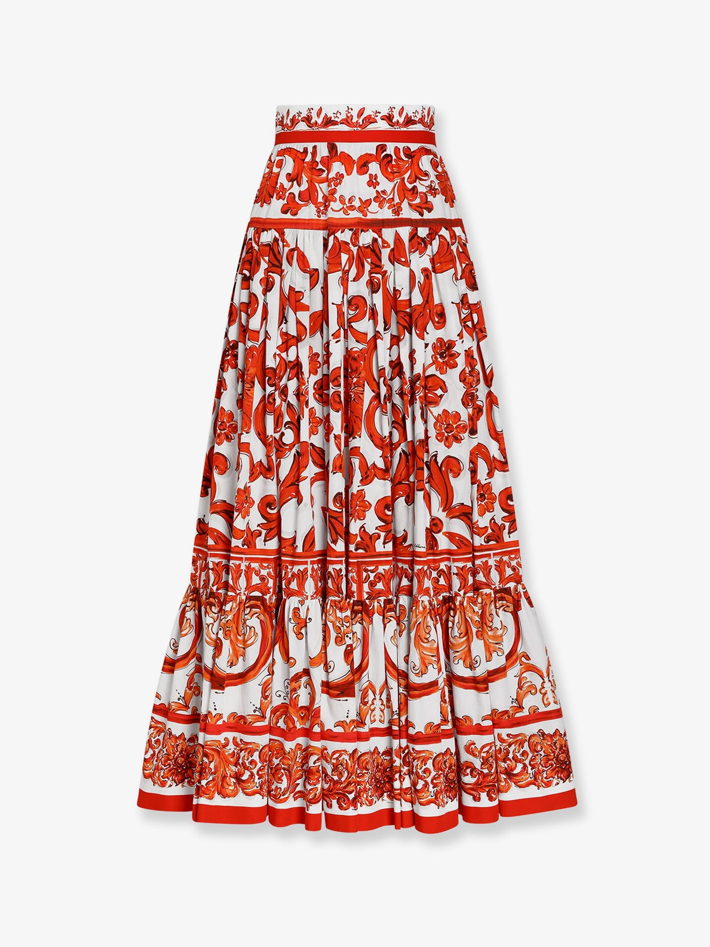 Cotton skirt with Maiolica print