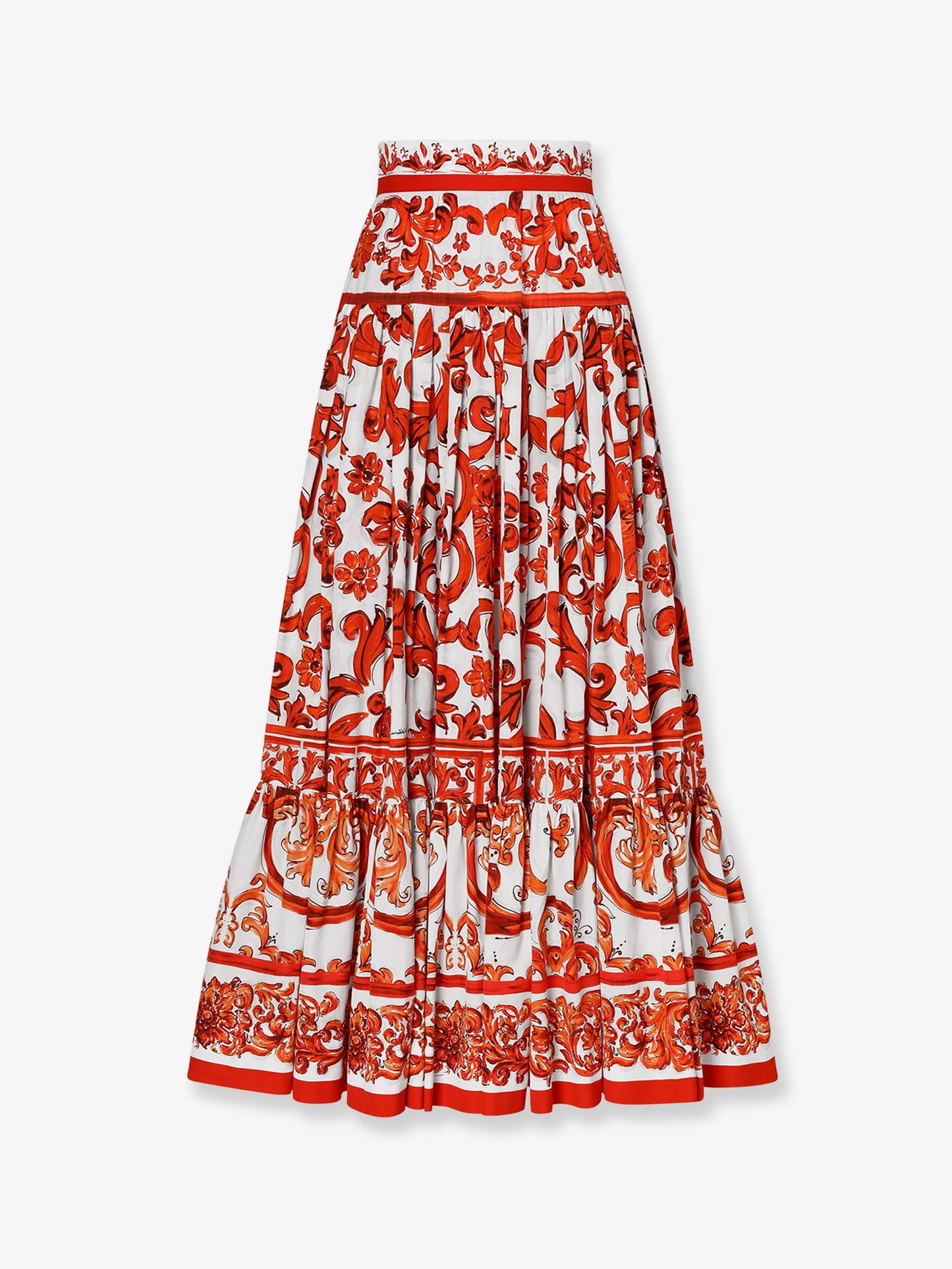 Cotton skirt with Maiolica print