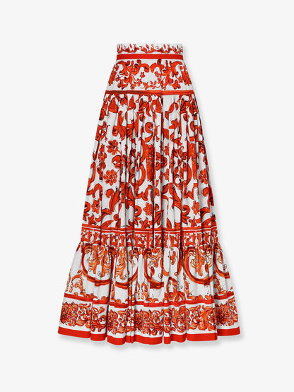 Cotton skirt with Maiolica print thumbnail