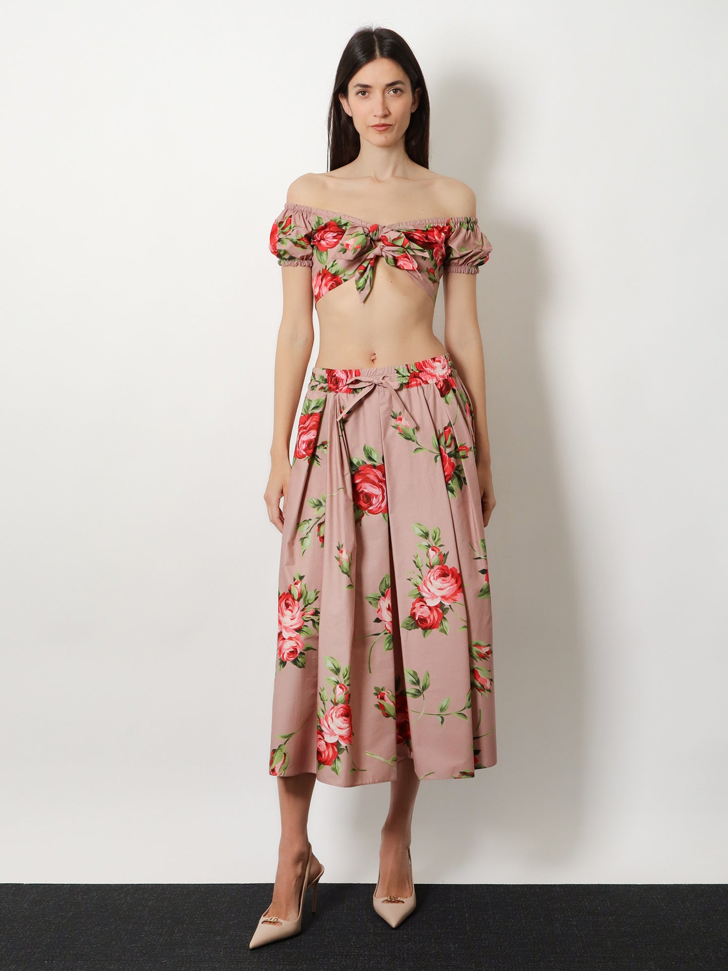 Cotton skirt with iconic print