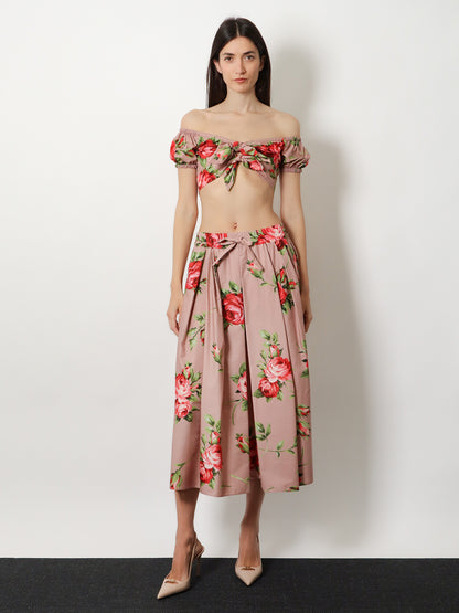 Cotton skirt with iconic print thumbnail