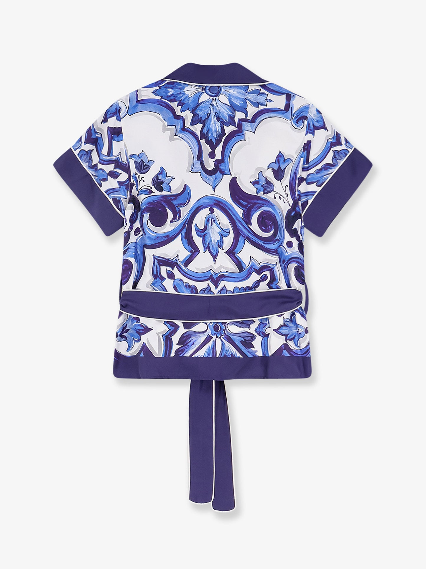 Silk shirt with Maiolica print