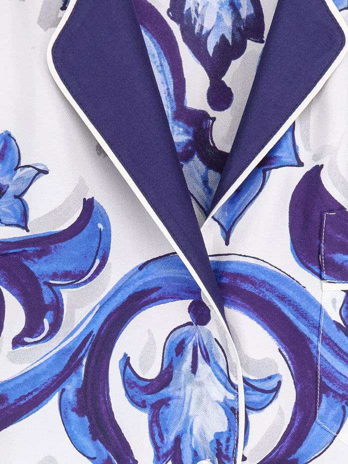 Silk shirt with Maiolica print