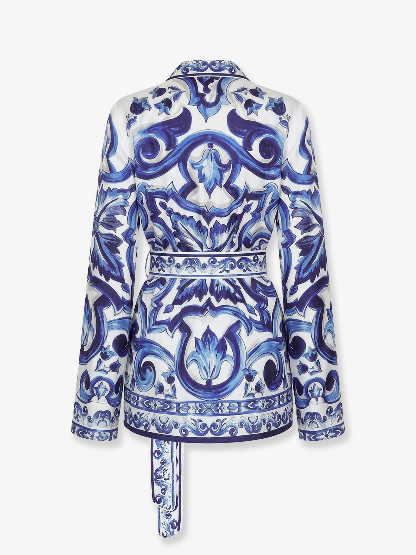 Silk shirt with Maiolica print