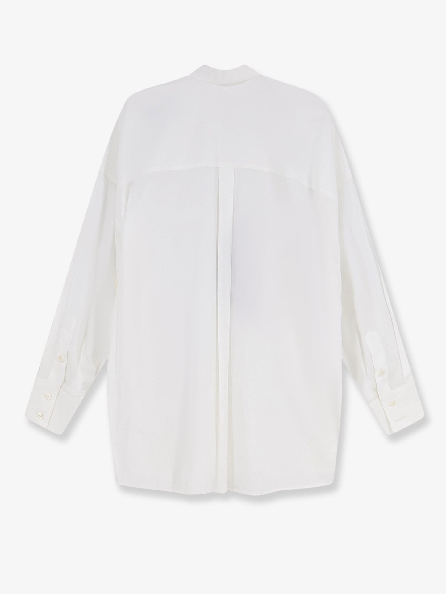 Oversize cotton shirt with laces profiles